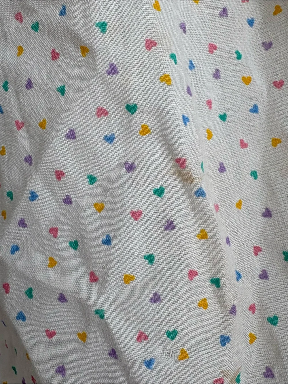 VTG Handmade Baby Diaper Storage White Multicolor Hearts Needlepoint Teddy Bears